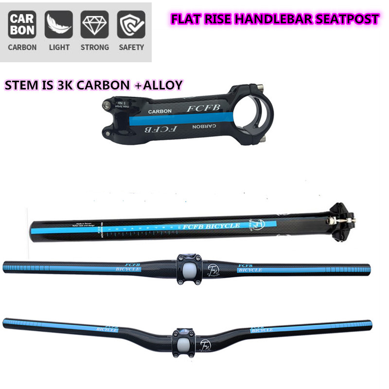 Mountain Biking Blue Mountains - carbon handlebar cycling blue handlebar set